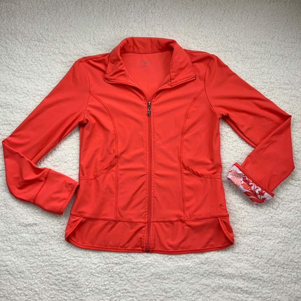 Danskin Now womans pink zip up jacket M (8-10)